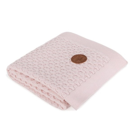 Knitted blanket plaid in a gift box Ceba Beba 90x90 cm Pink waves
