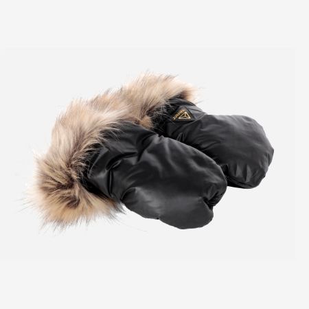 Clutch mittens Junama black eco-leather