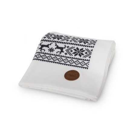 Knitted blanket plaid in a gift box Ceba Beba 90x90 cm Reindeer